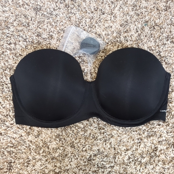 Calvin Klein black full coverage lightly lined underwire bra strapless option - Picture 2 of 10